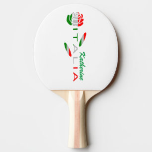 Personalisierte italienische Flagge Rosa Tischtennis Schläger