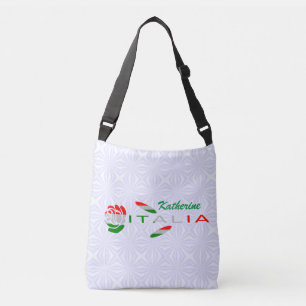 Personalisierte italienische Flagge Rosa Tragetaschen Mit Langen Trägern