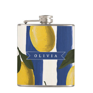 Personalisierte italienische Zitronenstreifen-Küst Flachmann