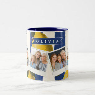 Personalisierte italienische Zitronenstreifen-Küst Zweifarbige Tasse