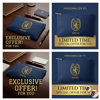 Personalisierte Ivy League-Wappen Navy Blau Tech  Zubehörtasche