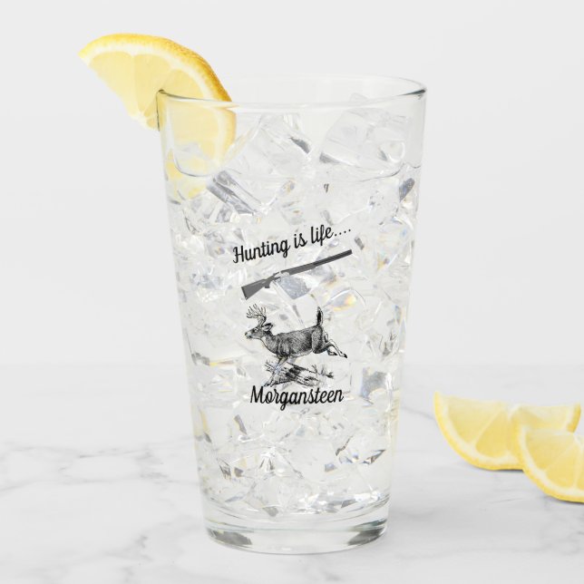 Personalisierte Jagd ist Leben Buck und Shotgun Glas (Vorderseite Ice)