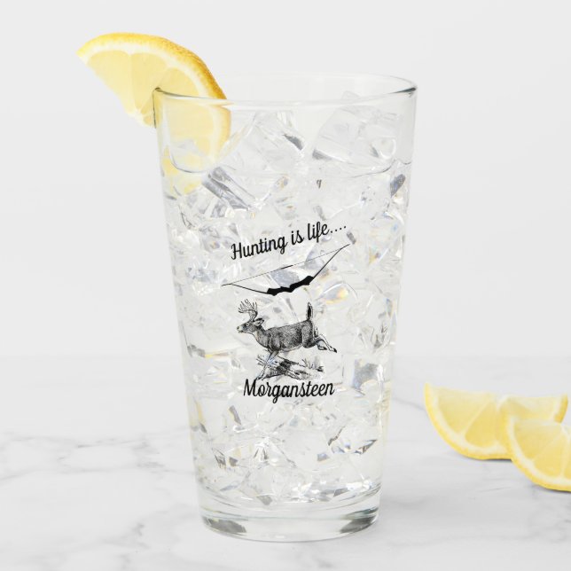 Personalisierte Jagd ist Lebensbuck und Bogenbock Glas (Vorderseite Ice)