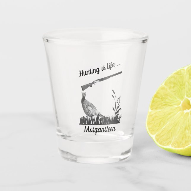 Personalisierte Jagd ist lebensgefährlich Schnapsglas (Vorderseite)