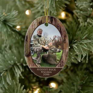 Personalisierte Jagdtarnung 2 Fotos Keramik Ornament