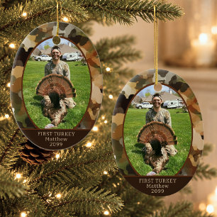 Personalisierte Jagdtarnung Ein Foto Keramik Ornament