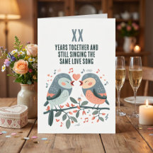 Personalisierte Jahres Hochzeitstag Liebesvögel-Gr