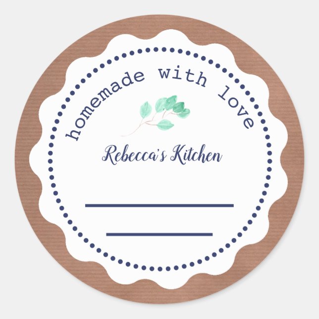 Personalisierte Jam Canning | Eigenart mit Liebe Runder Aufkleber (Vorderseite)