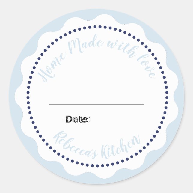 Personalisierte Jam Canning | Homemade Mason Jar Runder Aufkleber (Vorderseite)