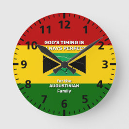Personalisierte JAMAICA FLAG MAP Rasta Farben Runde Wanduhr