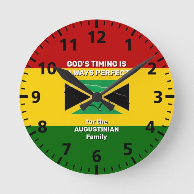 Personalisierte JAMAICA FLAG MAP Rasta Farben Runde Wanduhr (Vorderseite)