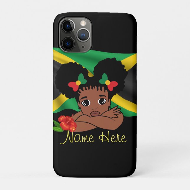 Personalisierte jamaikanische Flag Girl Case-Mate iPhone Hülle (Rückseite)