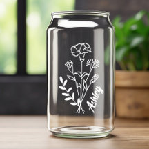 Personalisierte Januar-Geburtsblume Nelken Weiß