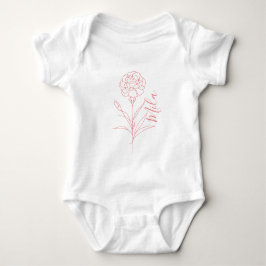 Personalisierte Januar-Nelkenbildung Blume Baby Strampler