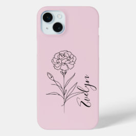 Personalisierte Januar-Nelkenbildung Blume Case-Mate iPhone Hülle