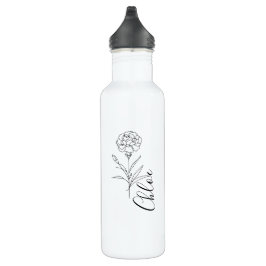Personalisierte Januar-Nelkenbildung Blume Edelstahlflasche