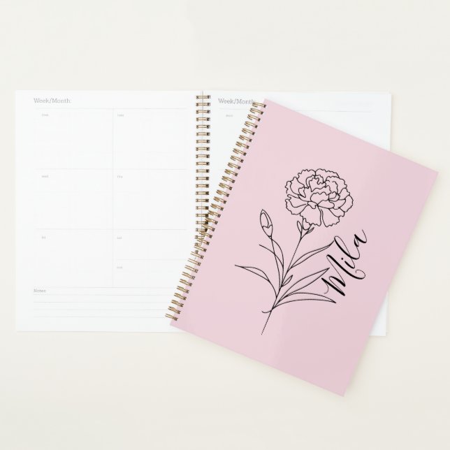 Personalisierte Januar-Nelkenbildung Blume Planer (Anzeige)