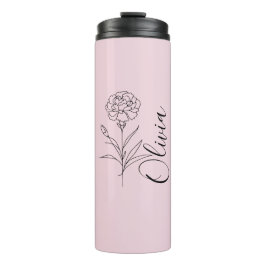 Personalisierte Januar-Nelkenbildung Blume Thermosbecher