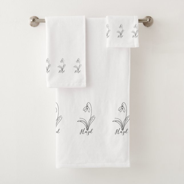 Personalisierte Januar-Schneeschauer Geburtstagsfe Badhandtuch Set (Insitu)