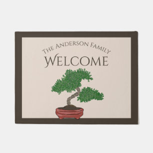 Personalisierte japanische Bonsai Tree Welcome Mat Fußmatte