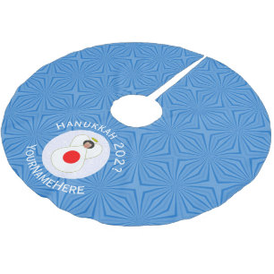 Personalisierte japanische Engel-Hanukkah-Flagge Polyester Weihnachtsbaumdecke