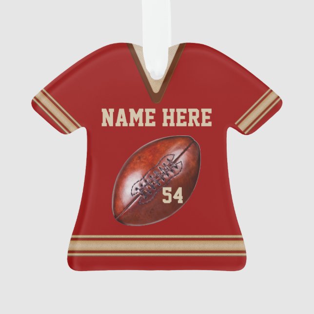 Personalisierte Jersey-Fußball-Verzierungen Ornament (Rückseite)