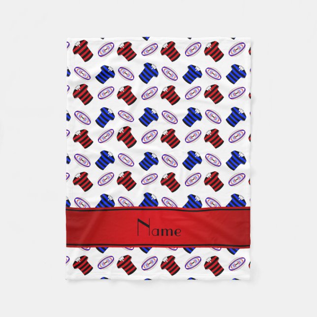 Personalisierte Jerseys-Rugby-Kugeln Fleecedecke (Vorderseite)