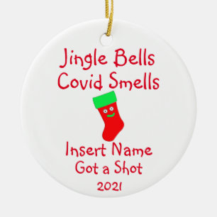 Personalisierte Jingle Bells, Covid-19 Riecht Kera Keramik Ornament