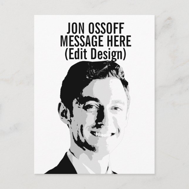 Personalisierte Jon Ossoff Büste Postkarte (Vorderseite)