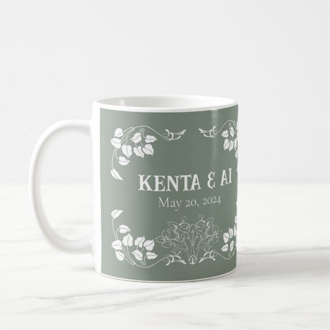 Personalisierte Jugendstil Kaffeetasse (Links)