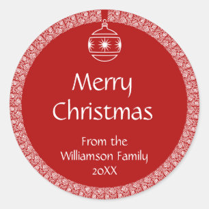 Personalisierte Jugendstil Retro Weihnachtsgeschen Runder Aufkleber