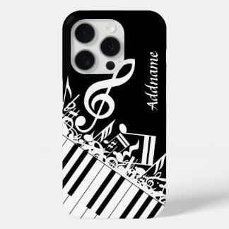 Personalisierte Jumbled-Musiknotizen und -Klaviert iPhone 15 Pro Hülle