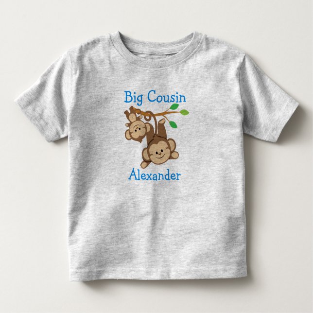 Personalisierte Junge Affen Big Cousin Kleinkind T-shirt (Vorderseite)