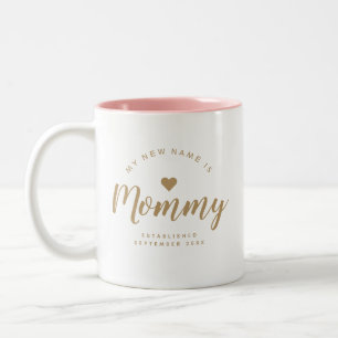 Personalisierte Junge Mutter Baby Ankündigung Zweifarbige Tasse