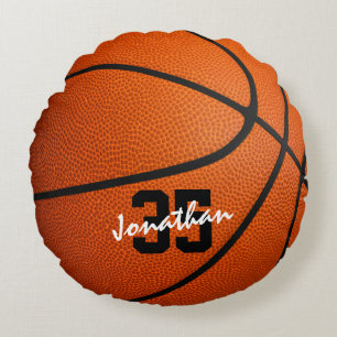 Personalisierte Jungen, Basketball Rundes Kissen