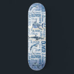 Personalisierte Jungen mit Hai-Collage Skateboard<br><div class="desc">Personalisierte Jungen nennen sich mit Haikeule Skateboard. Es ist ein nettes Geschenk für Jungs und Männer,  für alle,  die Ozean und Haie mögen.</div>