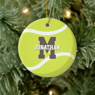 personalisierte Jungen Sportgeschenke Tennis Keramik Ornament