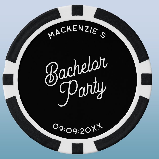 Personalisierte Junggesellenparty Pokerchips (Stylish personalized custom name and text bachelor party poker chips)