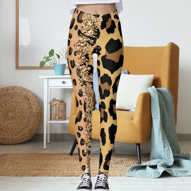 Personalisierte Jungle Cat Print Wildtier Muster Leggings (Von Creator hochgeladen)