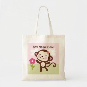 Personalisierte Jungle Girl Monkey Toag Tragetasche