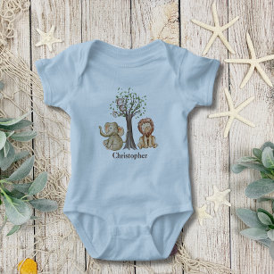 Personalisierte Jungle Safari Tiere Löwenaffe Baby T-shirt