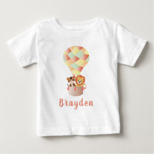 Personalisierte Jungtiere in Ballon farbenfroh Baby T-shirt