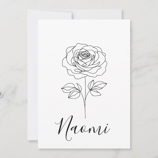 Personalisierte Juni Rose Geburtstag Blume Geschen Einladung (Vorderseite)