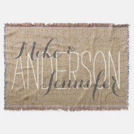 Personalisierte Jute-Hochzeit Namen von Braut & Br Decke