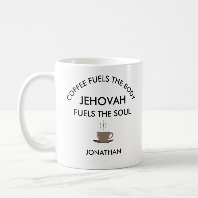 Personalisierte JW-Geschenke Jehovah brennt Soul Kaffeetasse (Links)