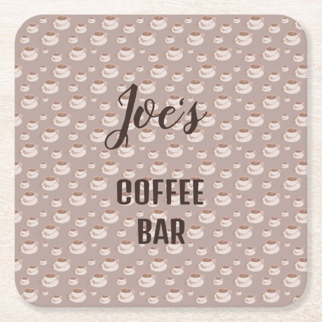 Personalisierte Kaffee-Bar-Station-Trinkunterlage Rechteckiger Pappuntersetzer (Vorderseite)
