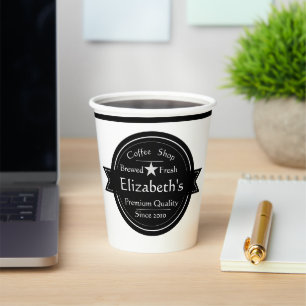 Personalisierte Kaffee-Shop Logo-Kaffeepapiertasse Pappbecher