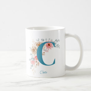 Personalisierte Kaffee-Tasse mit Name & Alphabet C Kaffeetasse