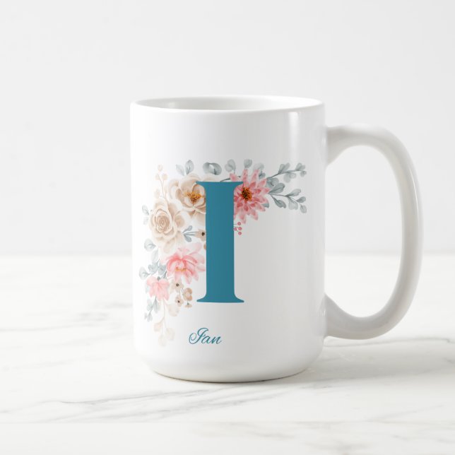 Personalisierte Kaffee-Tasse mit Name & Alphabet I Kaffeetasse (Rechts)