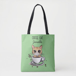 Personalisierte Kaffeekatze Design-Tasche